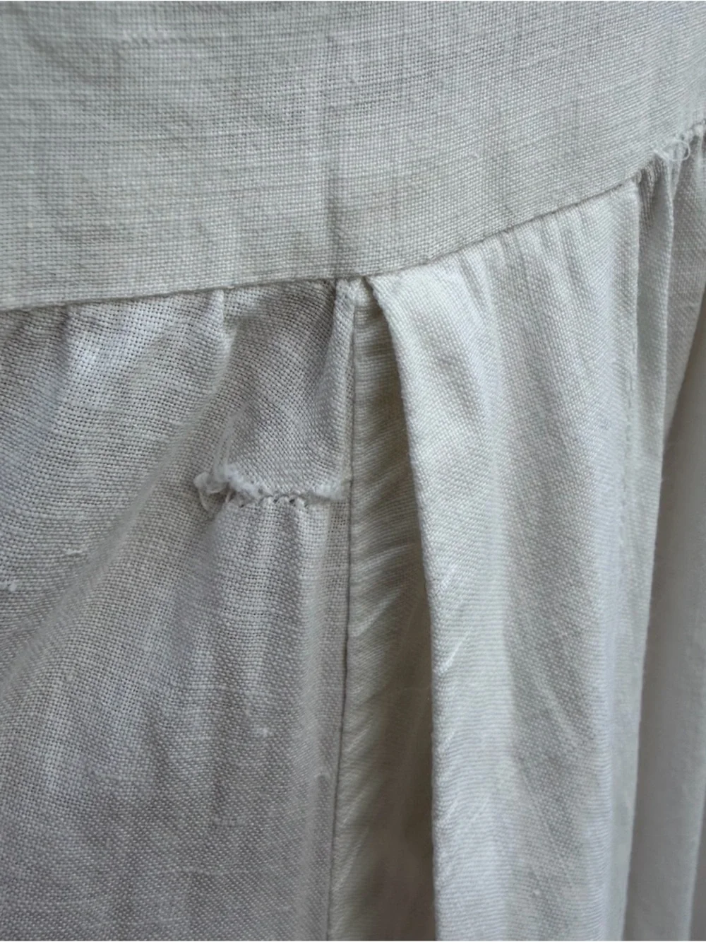 Antique Edwardian White Cotton Eyelet Tiered Prairie Midi Petticoat Dress Size 8 - Picture 11 of 16